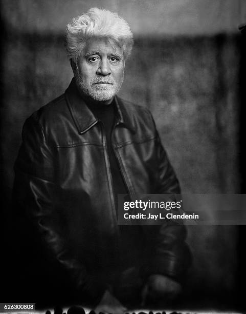 Spanish film director, screenwriter, and producer Pedro Almodovar is photographed for Los Angeles Times on October 6, 2016 in Los Angeles,...