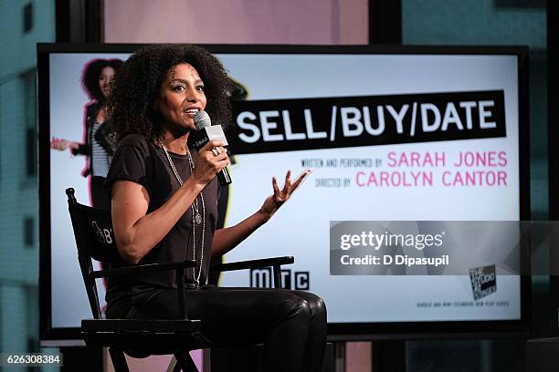 Sarah Jones attends the Build Series to discuss "Sell/Buy/Date" at AOL HQ on November 28, 2016 in New York City.