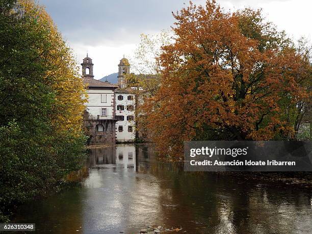 elizondo and baztán river - navarra stock pictures, royalty-free photos & images