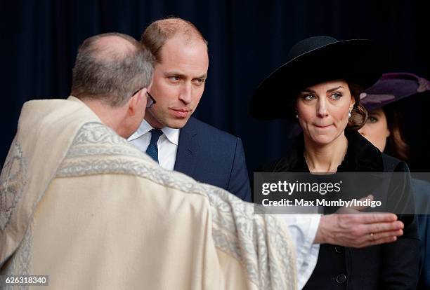 Prince William, Duke of Cambridge and Catherine, Duchess of Cambridge attend a Memorial Service for Gerald Grosvenor, 6th Duke of Westminster at...