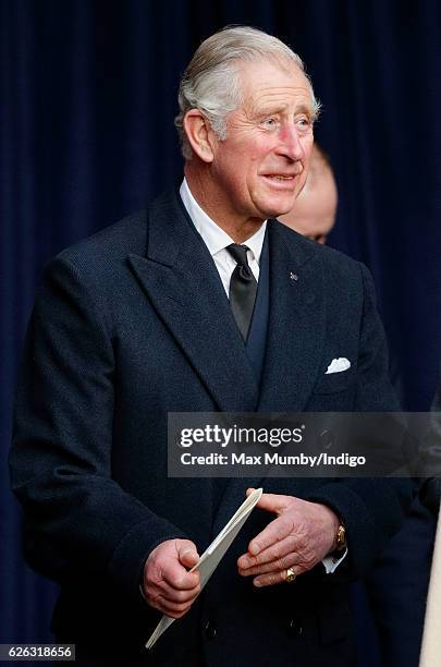 Prince Charles, Prince of Wales attends a Memorial Service for Gerald Grosvenor, 6th Duke of Westminster at Chester Cathedral on November 28, 2016 in...