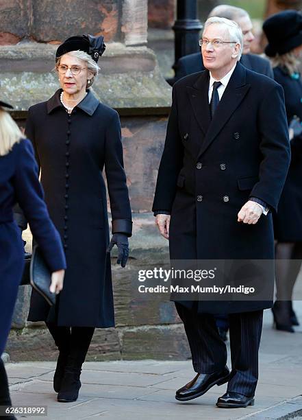 Birgitte, Duchess of Gloucester and Prince Richard, Duke of Gloucester attend a Memorial Service for Gerald Grosvenor, 6th Duke of Westminster at...