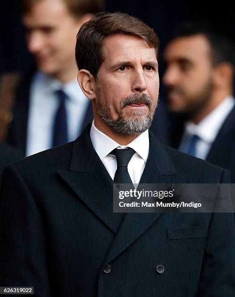 Crown Prince Pavlos of Greece attends a Memorial Service for Gerald Grosvenor, 6th Duke of Westminster at Chester Cathedral on November 28, 2016 in...