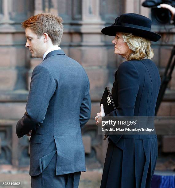 Hugh Grosvenor, 7th Duke of Westminster and Natalia Grosvenor, Duchess of Westminster attend a Memorial Service for Gerald Grosvenor, 6th Duke of...