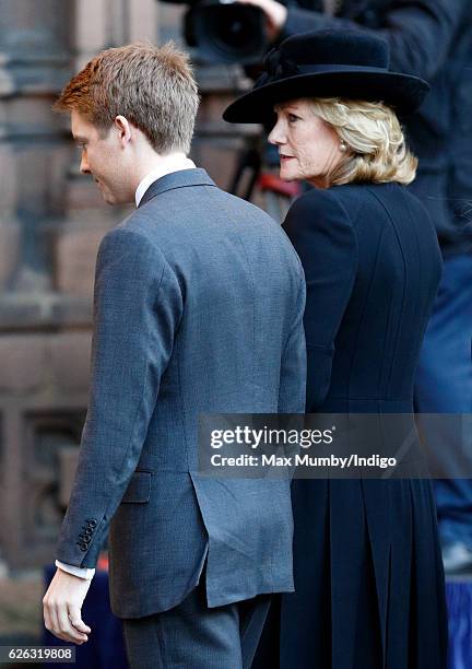 Hugh Grosvenor, 7th Duke of Westminster and Natalia Grosvenor, Duchess of Westminster attend a Memorial Service for Gerald Grosvenor, 6th Duke of...