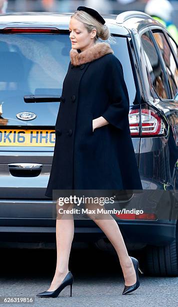 Lady Eloise Anson attends a Memorial Service for Gerald Grosvenor, 6th Duke of Westminster at Chester Cathedral on November 28, 2016 in Chester,...