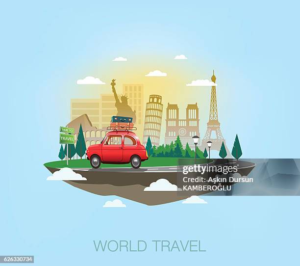 stockillustraties, clipart, cartoons en iconen met world travel - eifel toren