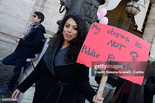 Not one less, national demonstration against male violence against women,on November 26, 2016 in Rome, Italy.