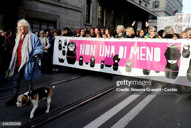 Not one less, national demonstration against male violence against women,on November 26, 2016 in Rome, Italy.