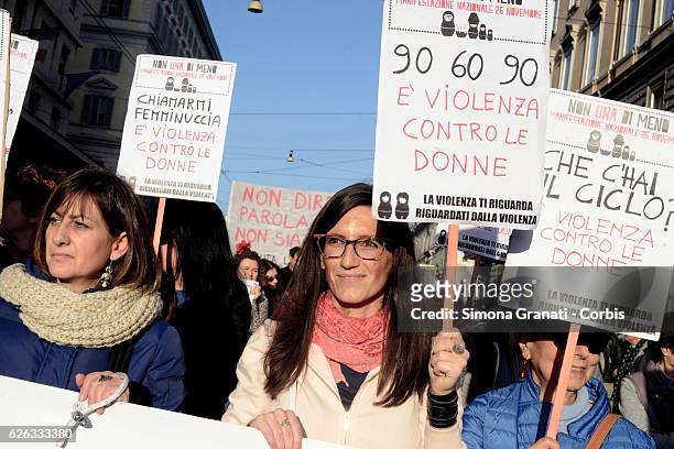 Not one less, national demonstration against male violence against women,on November 26, 2016 in Rome, Italy.