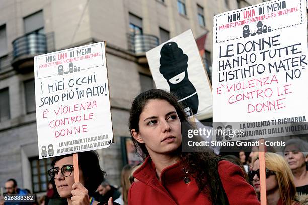 Not one less, national demonstration against male violence against women,on November 26, 2016 in Rome, Italy.