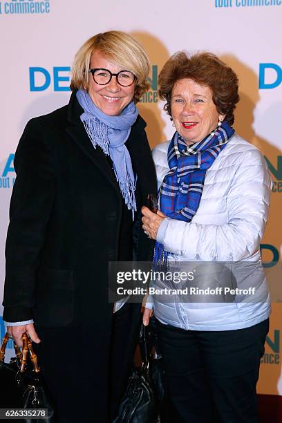 Host Ariane Massenet and her mother Marie-Josee attend the "Demain Tout Commence" Paris Premiere at Cinema Le Grand Rex on November 28, 2016 in...