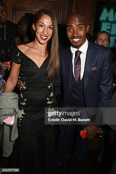 Tania Nell and Mo Farah attend an after party following the World Premiere of "I Am Bolt" at Tape London on November 28, 2016 in London, England.