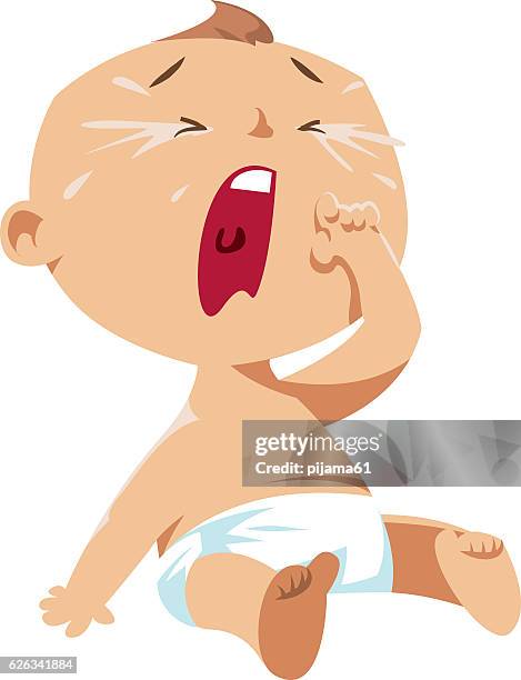 illustrazioni stock, clip art, cartoni animati e icone di tendenza di bambino piangere  - piangere