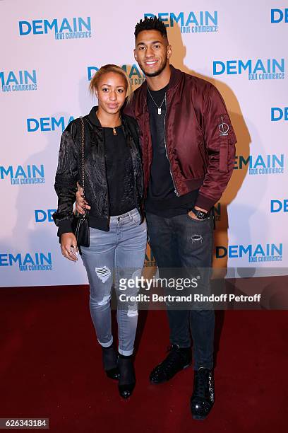 Boxing medalists at the Rio Olympic Games, Estelle Mossely and Tony Yoka attend the "Demain Tout Commence" Paris Premiere at Cinema Le Grand Rex on...