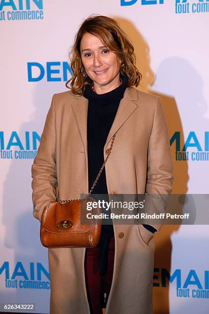 Host Daniela Lumbroso attends the "Demain Tout Commence" Paris Premiere at Cinema Le Grand Rex on November 28, 2016 in Paris, France.