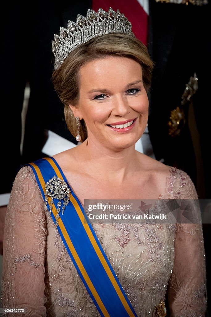 Queen Mathilde of Belgium and King Philippe of Belgium On A 3 Day Official Visit In Holland : Day One