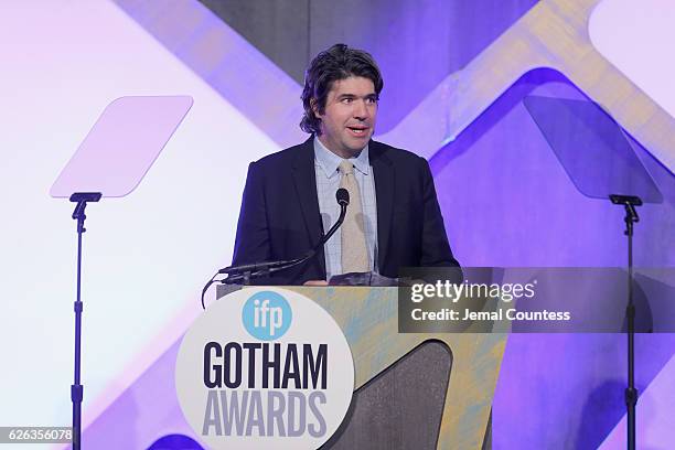 Chandor speaks onstage at IFP's 26th Annual Gotham Independent Film Awards at Cipriani, Wall Street on November 28, 2016 in New York City.