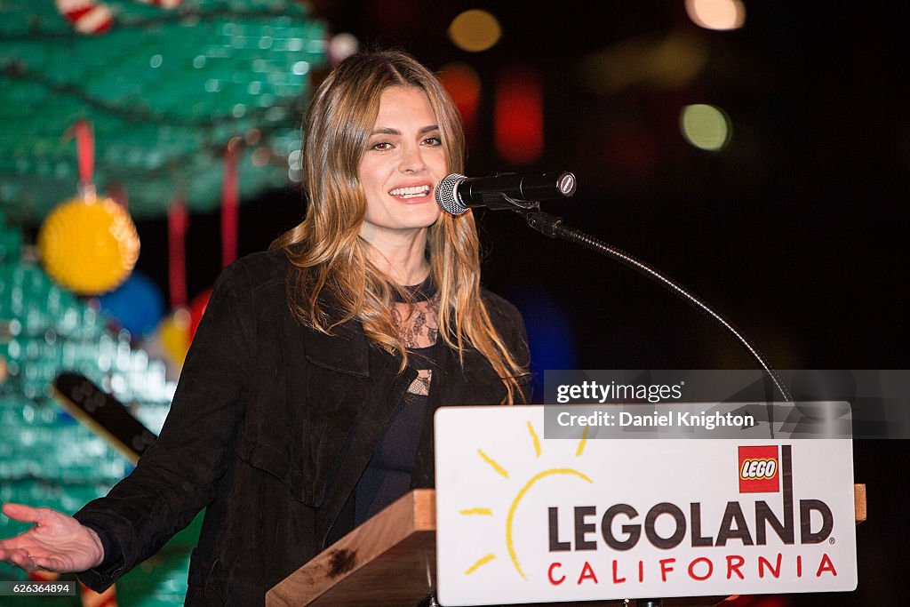 Actress Stana Katic of Castle speaks on stage at LEGOLAND California