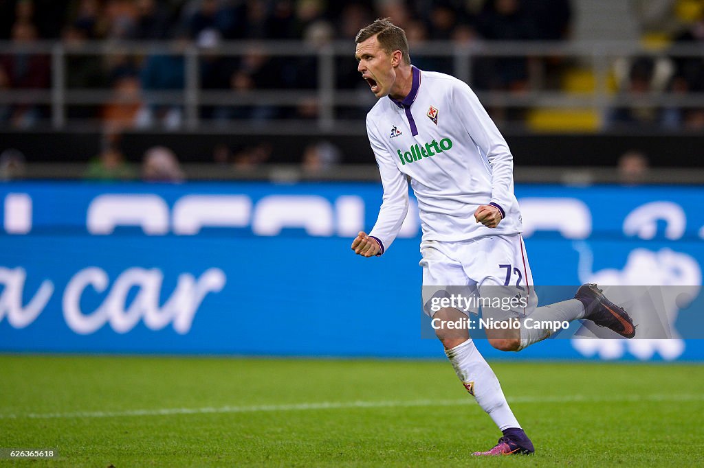 Josip Ilicic of ACF Fiorentina celebrates after scoring a...