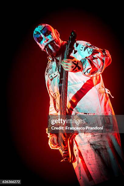 Marco Coti Zelati of Lacuna Coil Perform at Live Club In Trezzo D'Adda on November 28, 2016 in Milan, Italy.