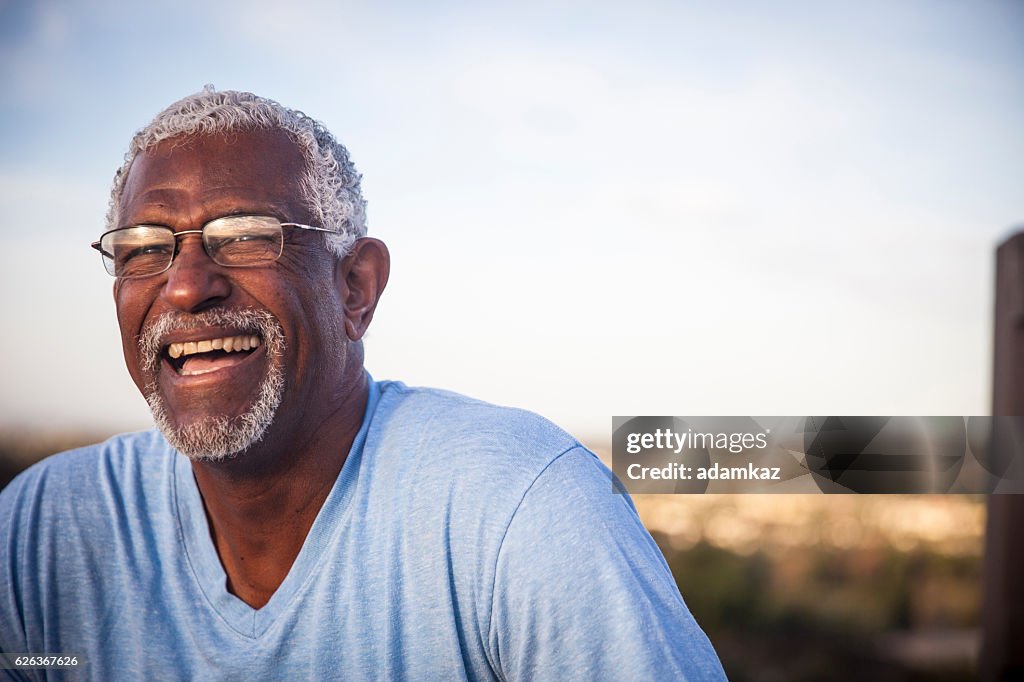 Attractive Senior Black Man Outdoor Portrait