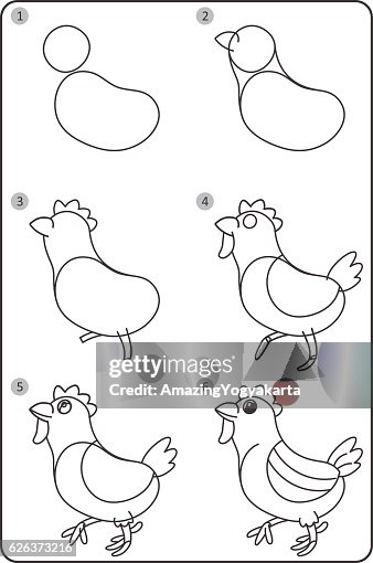 Cómo Dibujar Pollo Fácil Dibujo De Pollo Para Los Niños Paso A Paso Ilustración de stock - Getty Images Cómo Dibujar Pollo Fácil Dibujo De Pollo Para Los Niños Paso A Paso Ilustración de stock - Getty Images