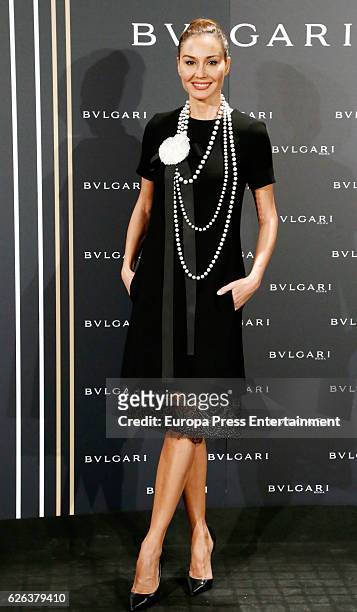Juncal Rivero attends the opening of the exhibition 'Bulgari and Roma' at Italian Embassy on November 28, 2016 in Madrid, Spain.