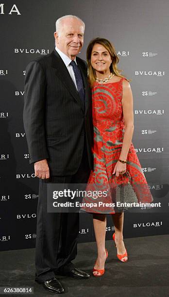 Paolo Bvlgari and wife attend the opening of the exhibition 'Bulgari and Roma' at Thyssen-Bornemisza Museum on November 28, 2016 in Madrid, Spain.