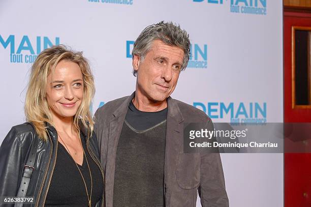 Helene de Fougerolles and Marc Simoncini attend the "Demain Tout Commence" Paris Premiere at Le Grand Rex on November 28, 2016 in Paris, France.