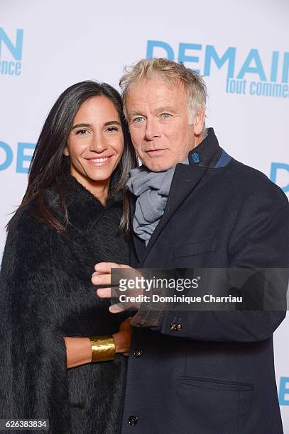 Franck Dubosc and his wife Daniele attend the "Demain Tout Commence" Paris Premiere at Le Grand Rex on November 28, 2016 in Paris, France.