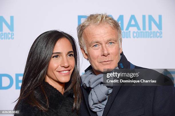 Franck Dubosc and his wife Daniele attend the "Demain Tout Commence" Paris Premiere at Le Grand Rex on November 28, 2016 in Paris, France.