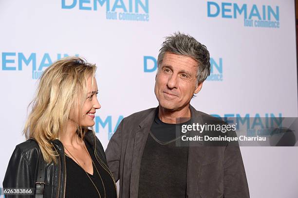 Helene de Fougerolles and Marc Simoncini attend the "Demain Tout Commence" Paris Premiere at Le Grand Rex on November 28, 2016 in Paris, France.