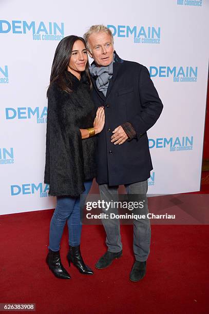 Franck Dubosc and his wife Daniele attend the "Demain Tout Commence" Paris Premiere at Le Grand Rex on November 28, 2016 in Paris, France.