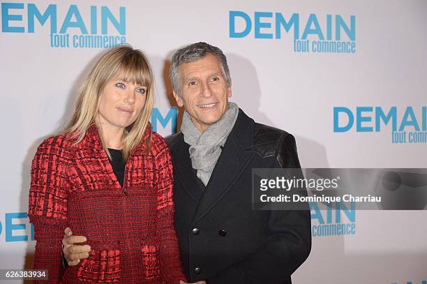 Nagui and Melanie Page attend the "Demain Tout Commence" Paris Premiere at Le Grand Rex on November 28, 2016 in Paris, France.
