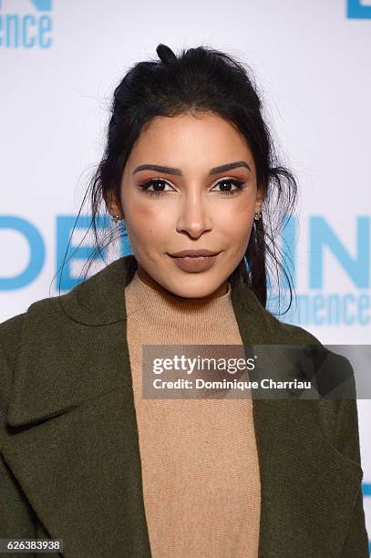 Sananas attends the "Demain Tout Commence" Paris Premiere at Le Grand Rex on November 28, 2016 in Paris, France.