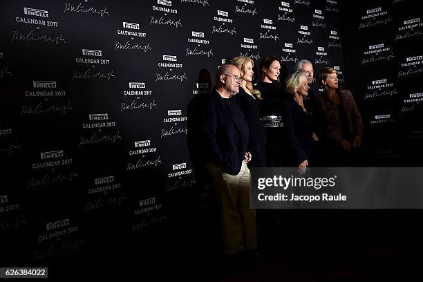 Peter Lindberg, Nicole Kidman, Uma Thurman, Helen Mirren and Marco Tronchetti Provera attend "Pirelli Calendar 2017 by Peter Lindberg" Press...