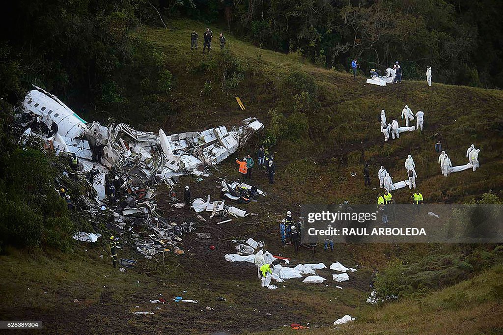 TOPSHOT-FBL-COLOMBIA-BRAZIL-ACCIDENT-PLANE