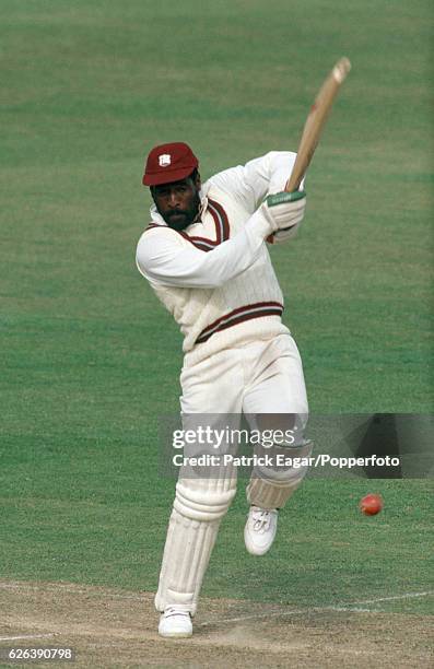 Viv Richards batting for West Indies during his innings of 128 in the tour match between Sussex and the West Indians at the County Ground, Hove, 7th...