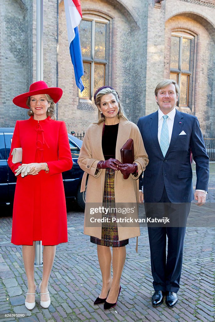 Queen Mathilde of Belgium and King Philippe of Belgium On A 3 Day Official Visit In Holland : Day Two