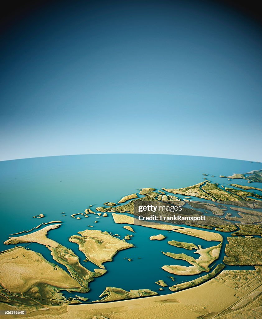 Abu Dhabi 3D Ansicht Süd-Nord natürliche Farbe