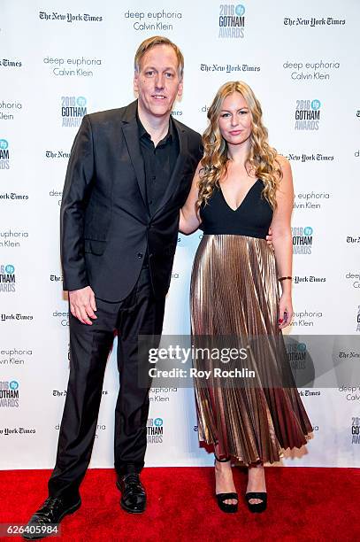 Lodge Kerrigan and a guest attends the 26th Annual Gotham Independent Film Awards at Cipriani Wall Street on November 28, 2016 in New York City.