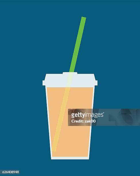 ilustrações de stock, clip art, desenhos animados e ícones de take away cold drink icon - coffee take away cup simple