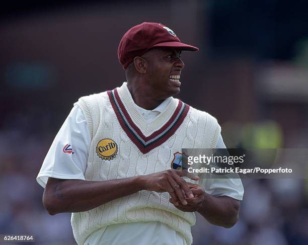 Courtney Walsh of West Indies during the 1st Test match between England and West Indies at Edgbaston, Birmingham, 15th June 2000.