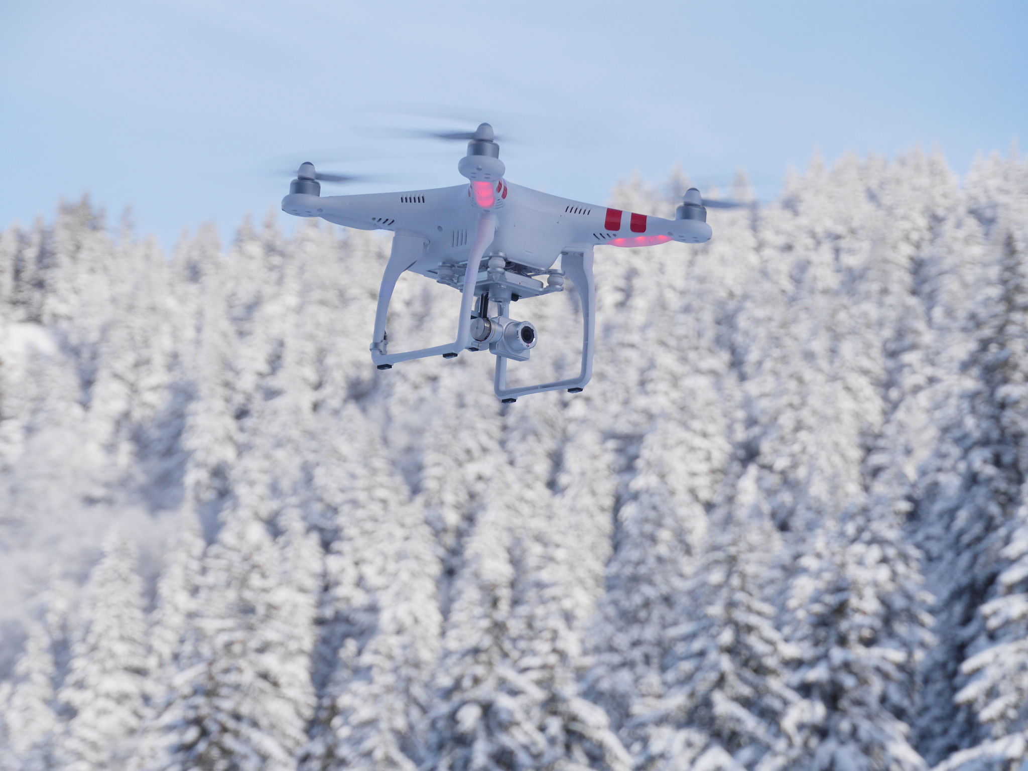 drone flying winter