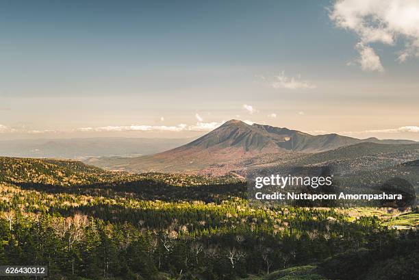 mt. iwate from mt.hachimantai - prefectura de iwate fotografías e imágenes de stock