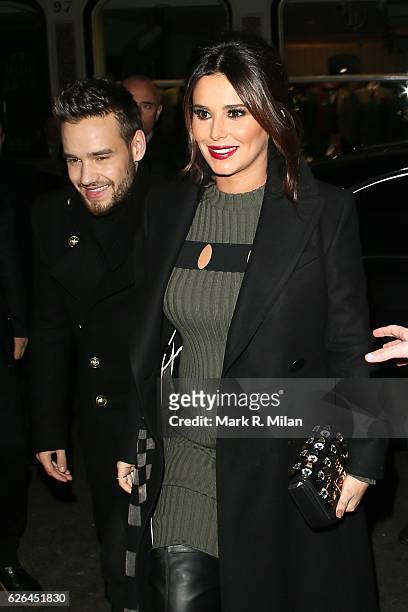 Liam Payne and Cheryl arriving at The Fayre of St James's Church on November 29, 2016 in London, England.