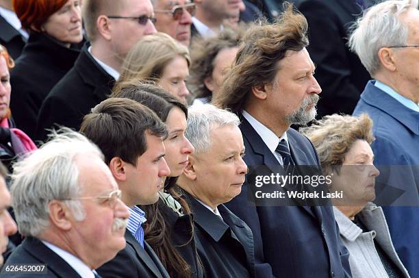 Arrival of the coffin of Polish President Lech Kaczynski who died in a plane crash near Smolensk, Russia. An arrival ceremony was held at Warsaw...