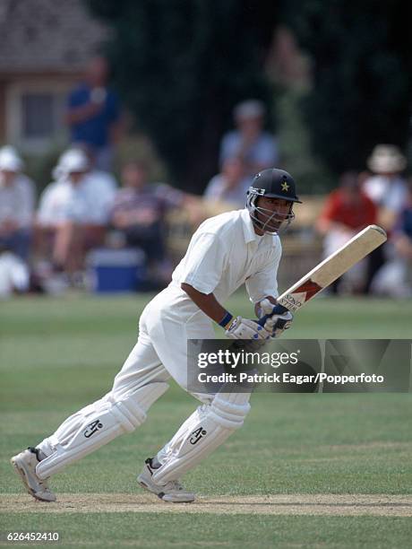 Saeed Anwar batting for Pakistan during the tour match between an England NCA XI and the Pakistanis at Trowbridge, 27th June 1996.