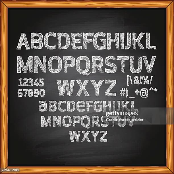 stockillustraties, clipart, cartoons en iconen met chalk lettering on blackboard - krijtbord